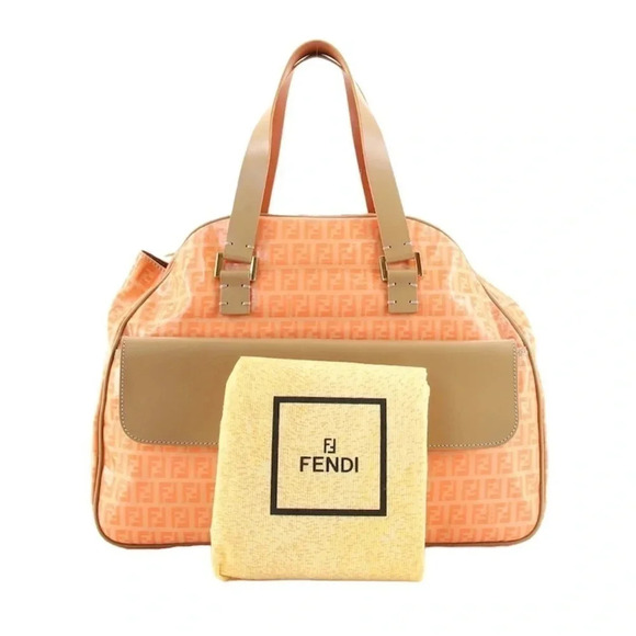 Fendi Handbags - FENDI Vintage Front Pocket Dome Zip Satchel Zucchino